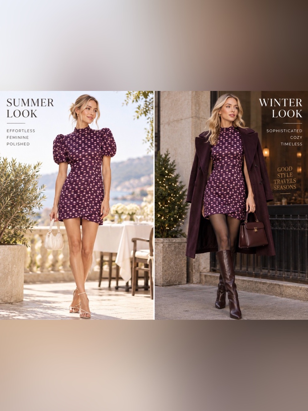 ROTATE Birger Christensen Purple Floral Puff Sleeve Mini Dress XL